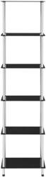 vidaXL Raft cu 6 niveluri, negru, 40 x 40 x 160 cm, sticlă securizată (249512) - vidaxl