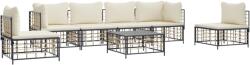 vidaXL Set mobilier de grădină cu perne, 7 piese, antracit, poliratan (3186722)