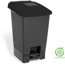 PLANET Szelektív hulladékgyűjtő konténer, műanyag, pedálos, antracit/fekete, 100L (UP229F)