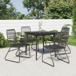 vidaXL Set mobilier de grădină, 5 piese, negru, ratan PVC (3099216) - vidaxl