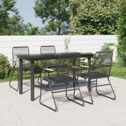 vidaXL Set mobilier de grădină, 5 piese, negru, ratan PVC (3099211) - vidaxl