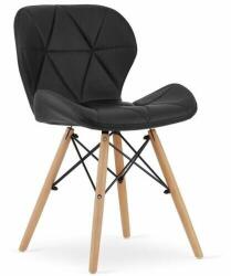 ARTOOL Skandináv stílusú szék, Artool, Lago, ökológiai bőr, fa, fekete, (ART-3325_1)