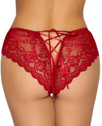Cottelli Collection Panty Crotchless with Floral Lace 2310970 Red XL