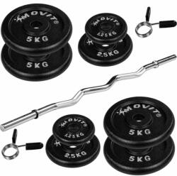 MOVIT Kétkezes súlyzó szett PROFI 120 cm 35 kg (20040767) - kokiskashop