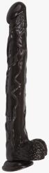 STD Dildo Long D cu Ventuza, PVC, Maro, 41.5 cm Dildo