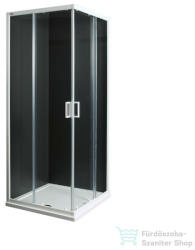 Jika Lyra Plus 80x80 cm-es szögletes tolóajtós zuhanykabin átlátszó üveggel, ezüst profillal H2513810006681 (H2513810006681)