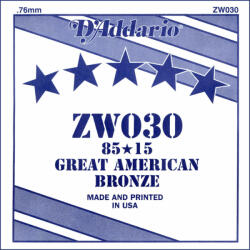 D'ADDARIO ZW030 különálló akusztikus gitárhúr, 85/15 great american bronze, wound 030