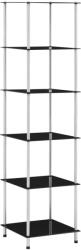 vidaXL Raft cu 6 niveluri, negru, 40 x 40 x 160 cm, sticlă securizată (249512) - comfy Biblioteca