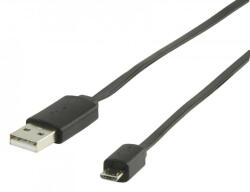 Nedis micro USB - USB lapos kábel 1m - fekete (CCGP60410BK10)