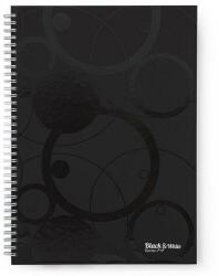 KARTON P+P spirálfüzet A4 - vonalas - Black & White fekete