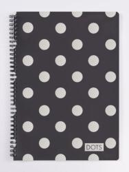 KARTON P+P spirálfüzet A5 - vonalas - Dots Silver
