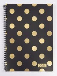 KARTON P+P spirálfüzet A4 - vonalas - Dots Gold