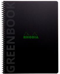  Caiet cu spira A4+ Rhodiactive, 80 file, matematica, reciclat, indosariere, negru (CF1199121)