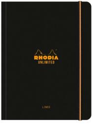 Caiet cu elastic A5+ Rhodia Unlimited, 60 file, dictando, negru (CF1189795)