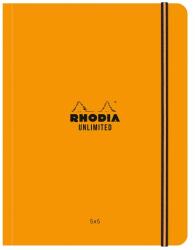 Caiet cu elastic A5+ Rhodia Unlimited, 60 file, matematica, portocaliu (CF1187586)