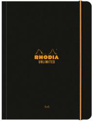  Caiet cu elastic A5+ Rhodia Unlimited, 60 file, matematica, negru (CF1187593)