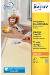 Avery Etikett címke, 17, 8 x10mm, univerzális visszaszedhető, 270 címke/ív, 25 ív/doboz, Avery fehér (L4730REV-25)