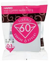 HARIO Filtre de hârtie Hario V60-01 100 buc, alb (VCF-01-100W)