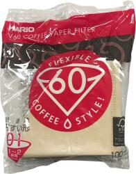 HARIO Filtre de hârtie Hario V60-01 100 buc, nealbite (VCF-01-100M)