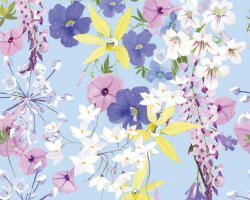  Lila köd helyett lila és kék virágálom világoskék lila fehér szines falpanel (39196-1)