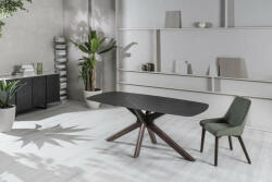  GEMINI design kerámia étkezőasztal - dió/fekete márvány (ST-OM/438/MN)