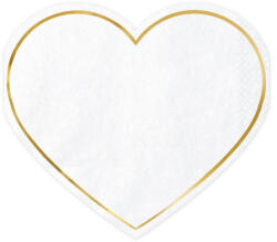 PartyDeco Szalvéta szív alakú, 20db (LUFI566077)