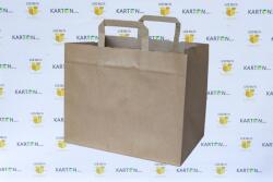 Szidibox Karton Papírtáska szalagfüles, papírszatyor 32x26+22cm barna (SZID-01343)