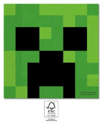 Minecraft Green szalvéta 20 db-os 33x33 cm FSC (PNN95443) - gyerekagynemu