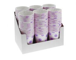  Lila Lavender Polka Dots papír pohár 6 db-os 250 ml (MLG156744) - gyerekagynemu