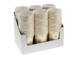  Sárga Yellow Polka Dots papír pohár 6 db-os 250 ml (MLG156805) - gyerekagynemu