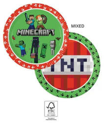 Minecraft Green papírtányér 8 db-os 23 cm FSC (PNN95441) - gyerekagynemu