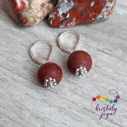 Kristály Jóga Shop Matt picasso jáspis 10 mm-es ásvány fülbevaló