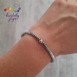 Kristály Jóga Shop Ezüst hematit 4 mm-es lencse ásvány karkötő