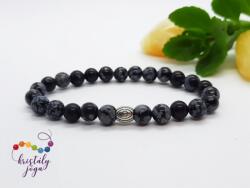 Kristály Jóga Shop Hópehely obszidián 6 mm-es ásvány karkötő