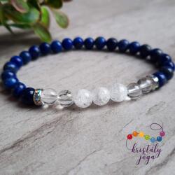 Kristály Jóga Shop Lapis lazuli, hegyikristály 6 mm-es ásvány karkötő