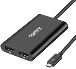 Choetech plug adapter USB Type C Thunderbolt 3 (40Gbps) - 2x DisplayPort 4K 60Hz black (HUB-D03)