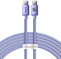 Baseus Crystal Shine Series cable USB cable for fast charging and data transfer USB Type C - USB Type C 100W 2m purple (CAJY000705)