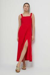 MEDICINE ruha vászonkeverékből piros, maxi, harang alakú - piros XS