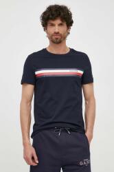 Tommy Hilfiger pamut póló sötétkék, nyomott mintás - sötétkék S - answear - 12 990 Ft
