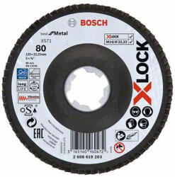 Bosch X-LOCK Best for Metal Fíber legyezőtárcsa X571, 125x22, 23mm, G80, 1 db 2608619203 (2608619203)