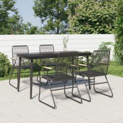 vidaXL Set mobilier de grădină, 5 piese, negru, ratan PVC (3099217)