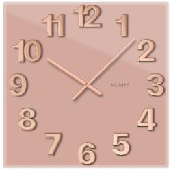 VLAHA Ceas de perete Vlaha VCT1108 din sticlă 40 x 40 cm, roz