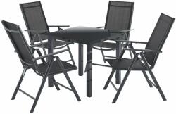 Juskys Milano kerti bútor 5 darabos, asztallal és 4 székkel, sötétszürke