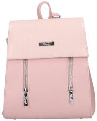 Karen rózsaszín erezett / lakk nyomott mintás ráhajtós rostbőr női hátizsák 9230-bis audre