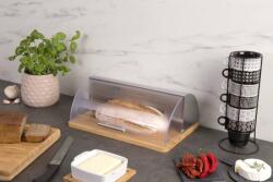 5five Simply Smart Cos servire pentru paine, Secret de Gourmet, 37x27x15 cm, Lemn, Maro/Transparent (103601)