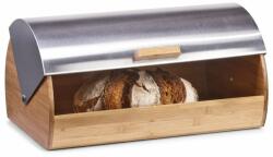 ZELLER Cutie de paine din lemn Zeller, cu capac metalic, Maro/Argintiu (B00CFIDREG)