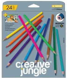SaKOTA Színes ceruza CREATIVE JUNGLE grey háromszögletű 24 db/készlet (ABA0242) - robbitairodaszer
