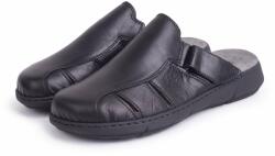 Vlnka Férfi bőr papucs "Emil" - fekete felnőtt cipő méret 45