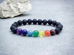 R. M. ékszer Csakra és láva köves ásvány karkötő (13560-RM-17)