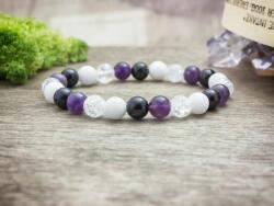 R. M. ékszer Lila szeretet vegyes ásvány karkötő (13532-RM-18)